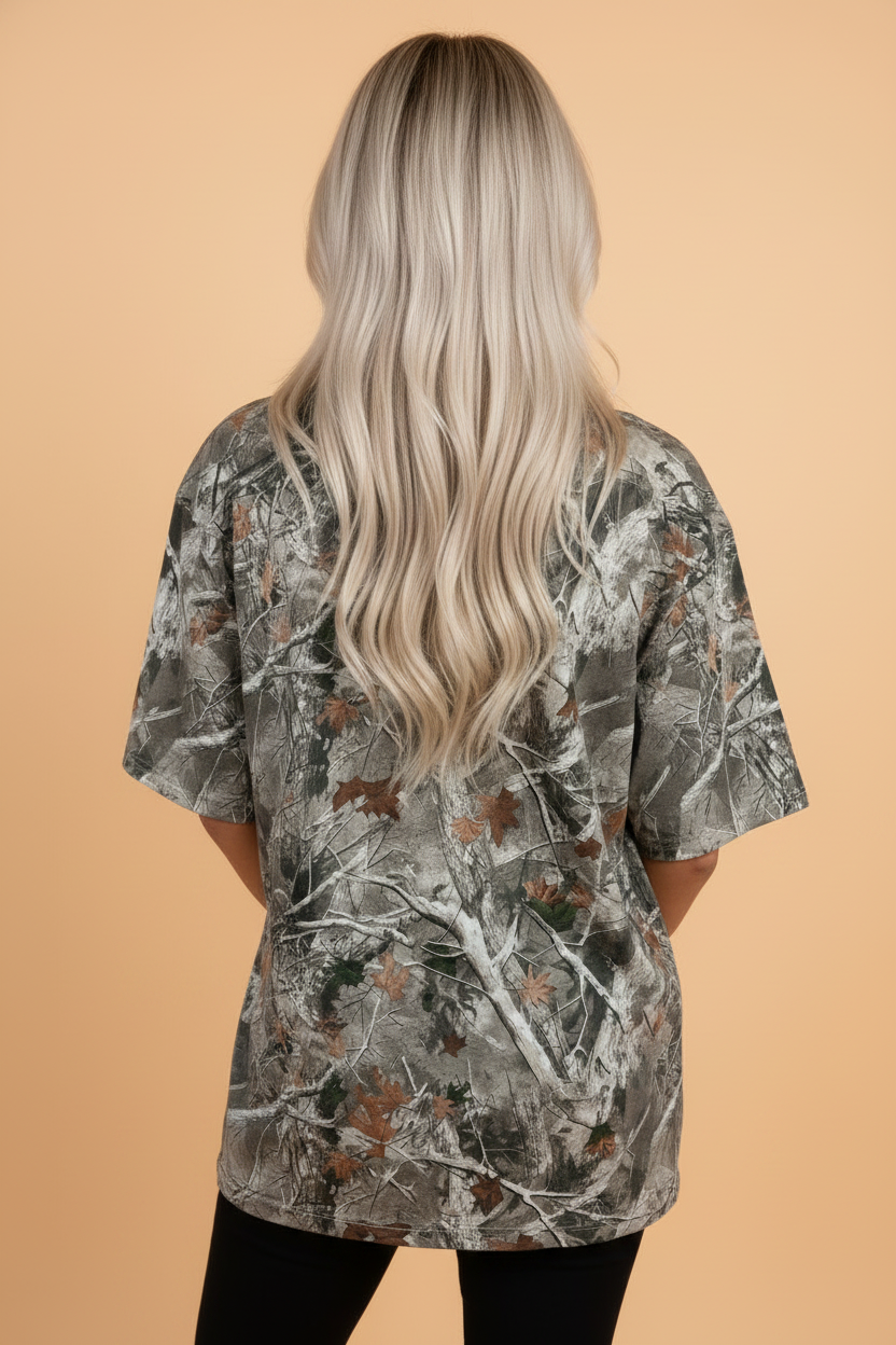 PRETTY BASH Love Like Jesus Camo Woodland Tee