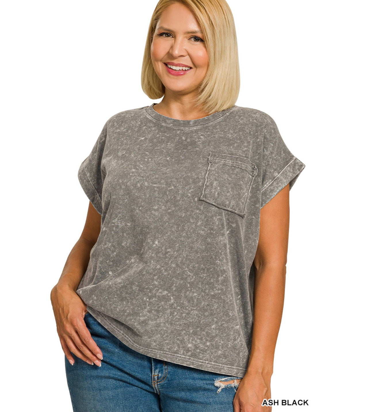 PLUS HALO SNOW WASHED CUFFED SHORT SLEEVE TEE