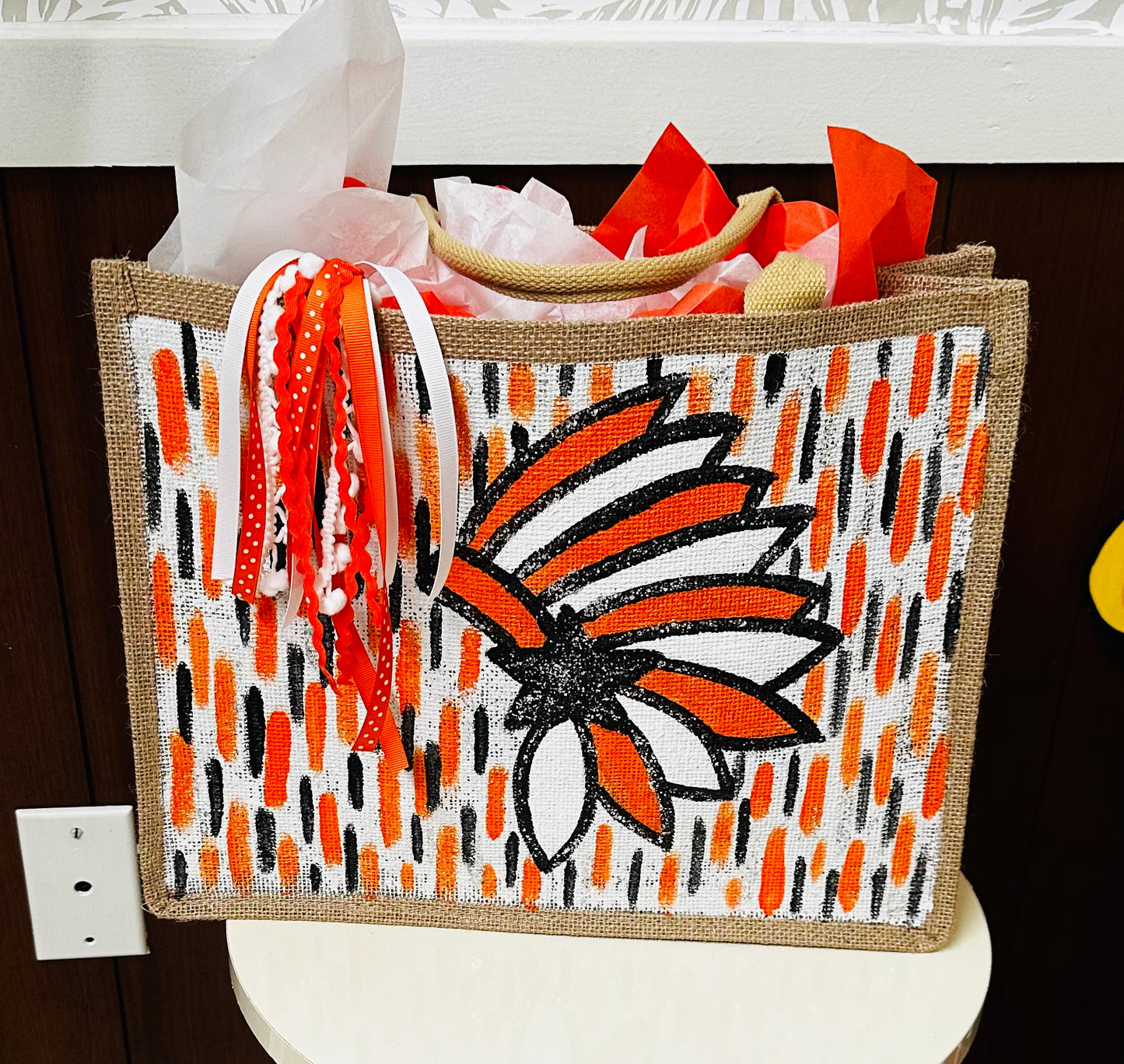 Hand Painted Burlap Totes