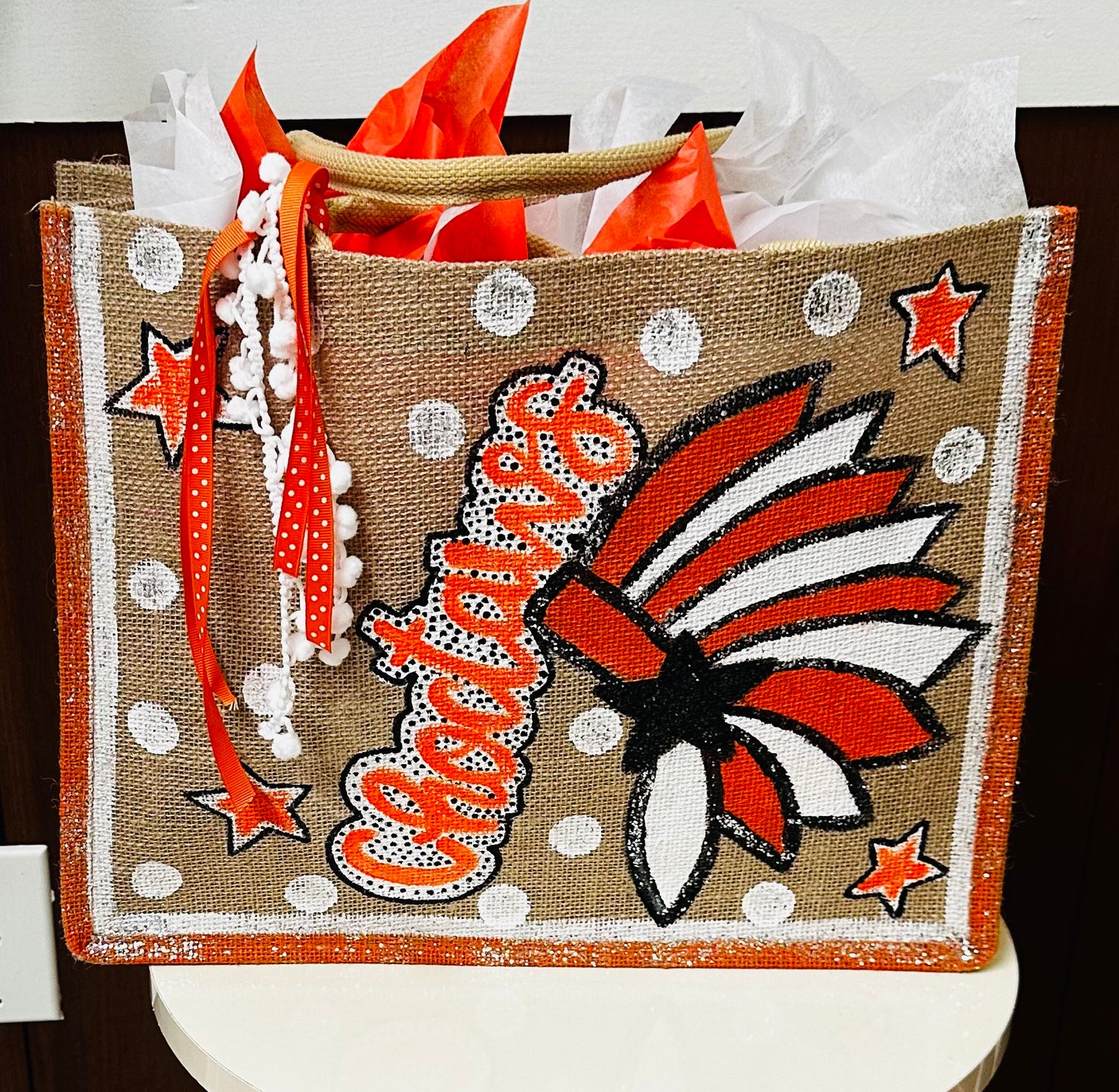 Hand Painted Burlap Totes