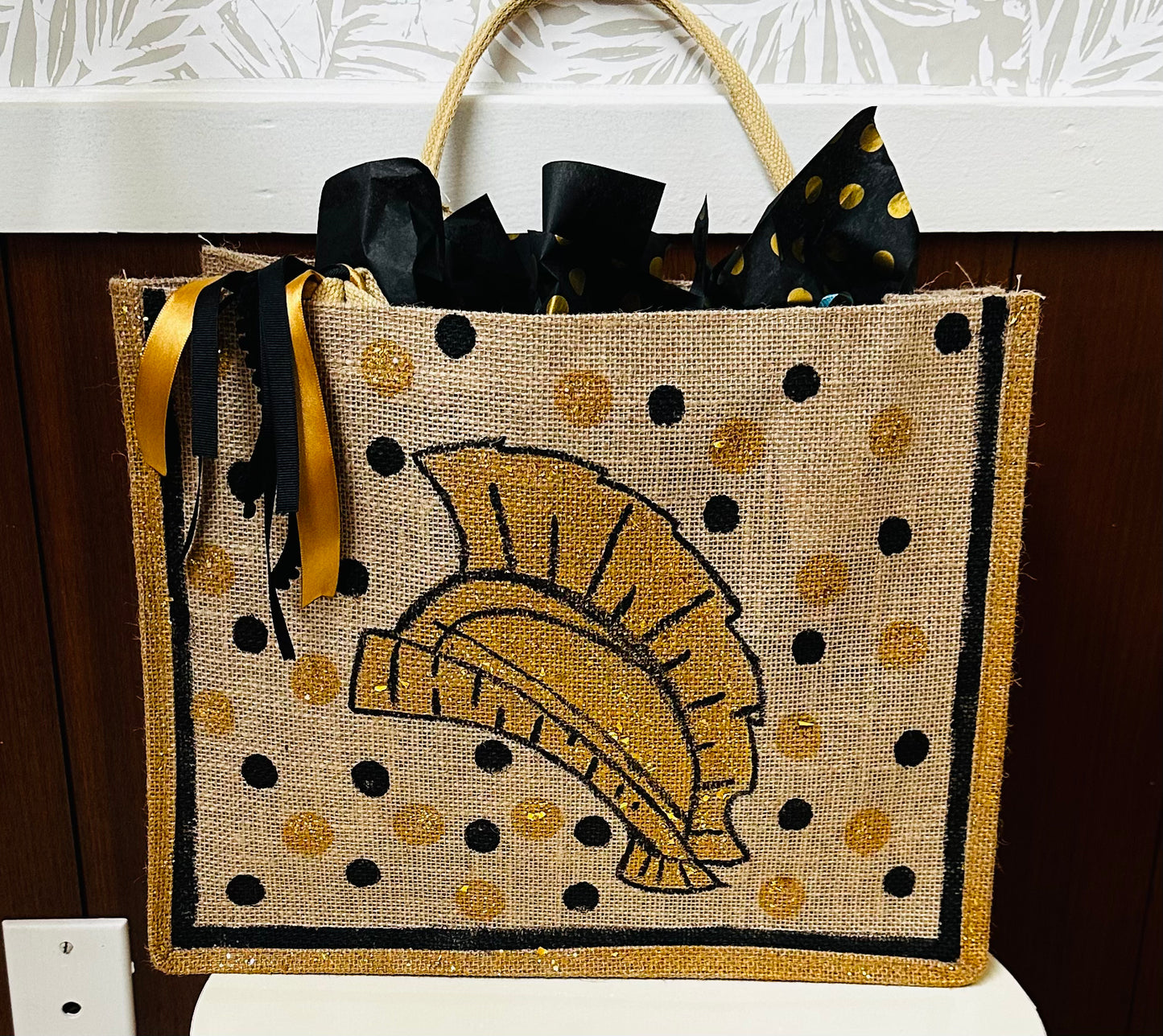 Hand Painted Burlap Totes