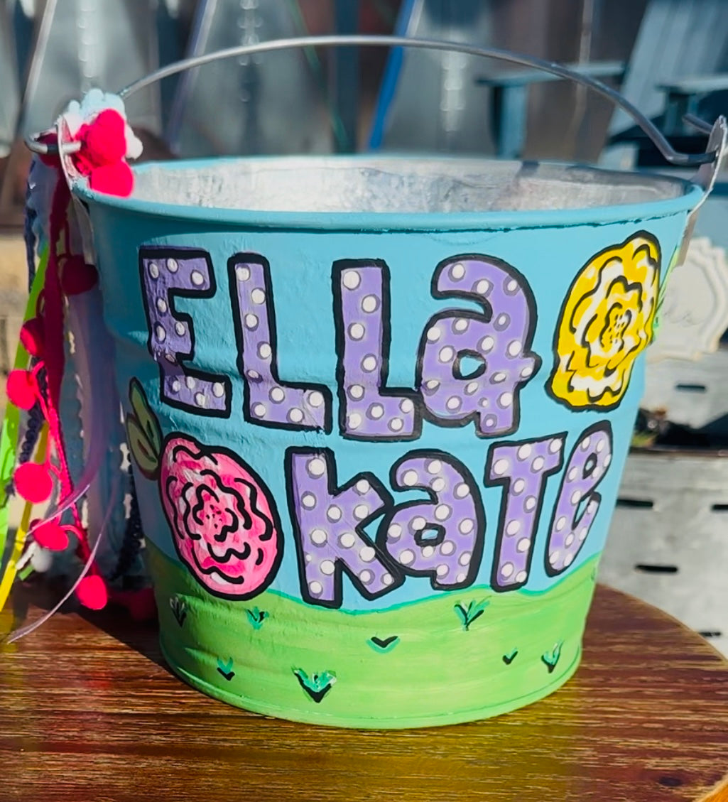 Hand Painted Easter Basket