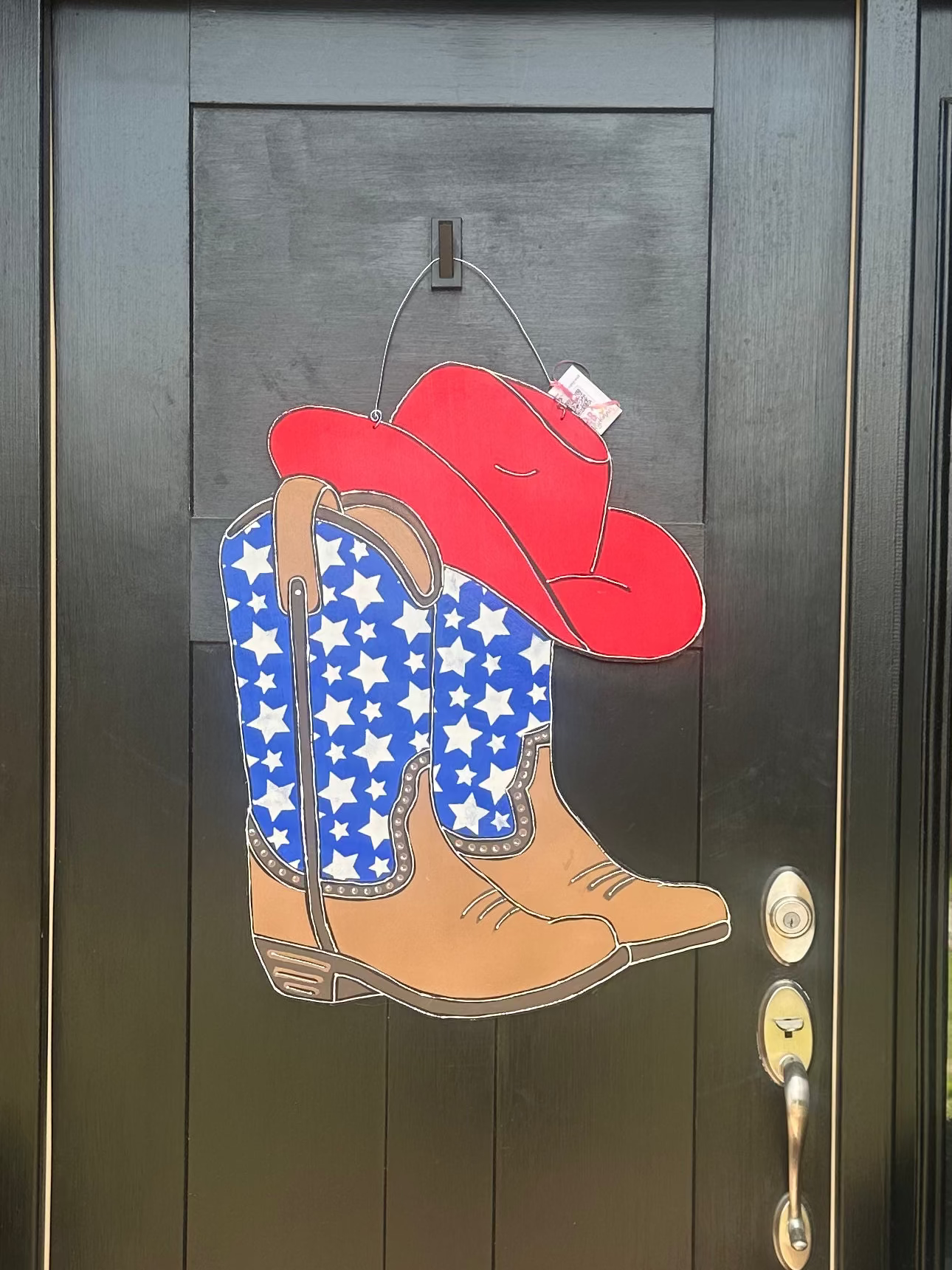 Patriotic Western/Cowboy Door Hanger