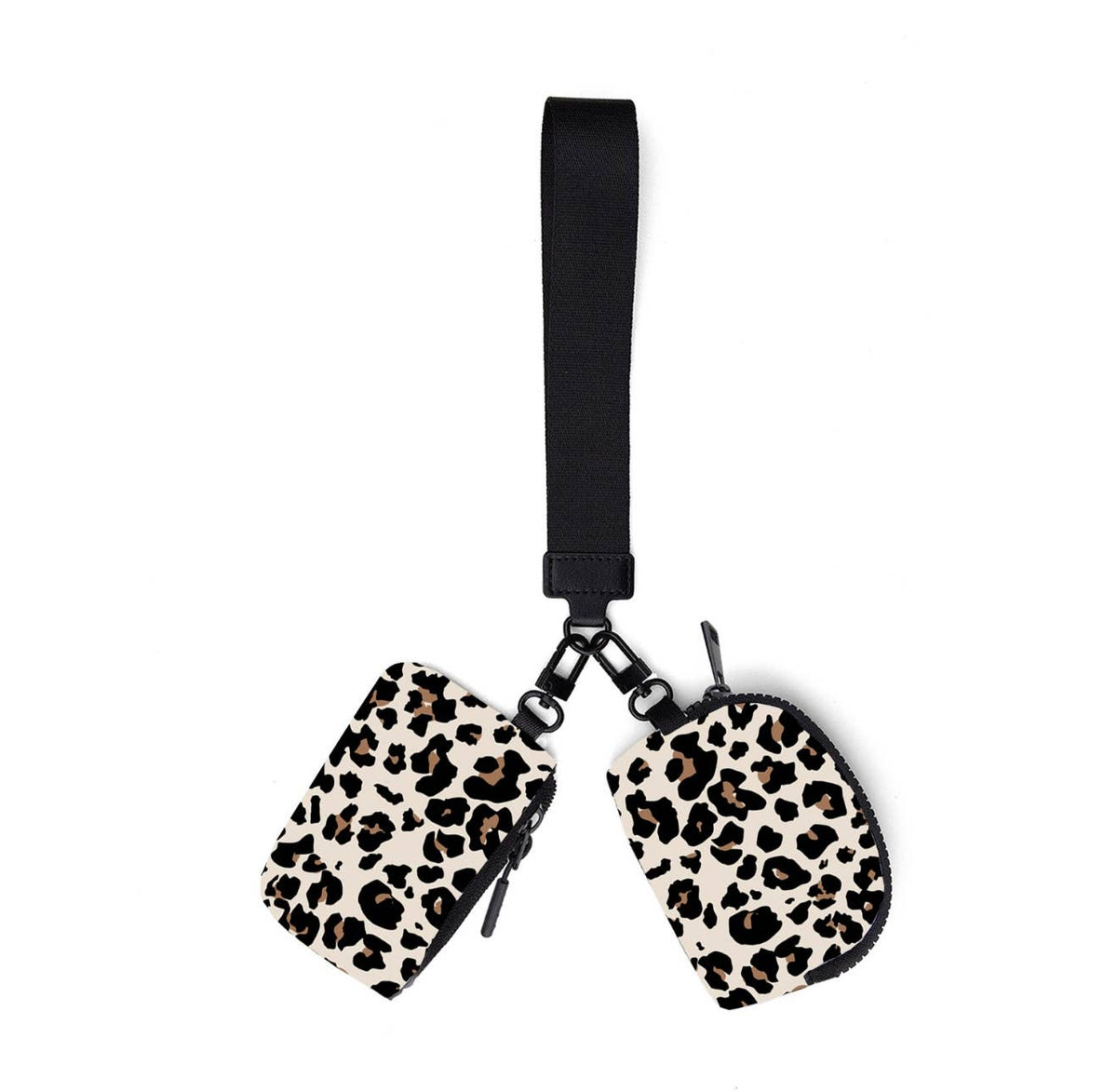 Leopard Dual Pouch Wristlet