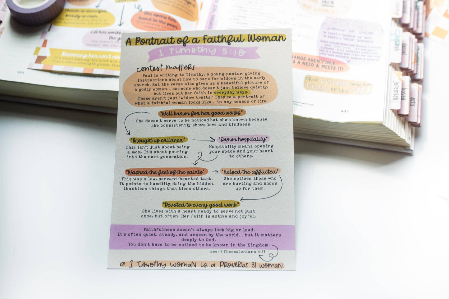 1 Timothy Bible Tip-in Sheet (pairs well with Proverbs 31)