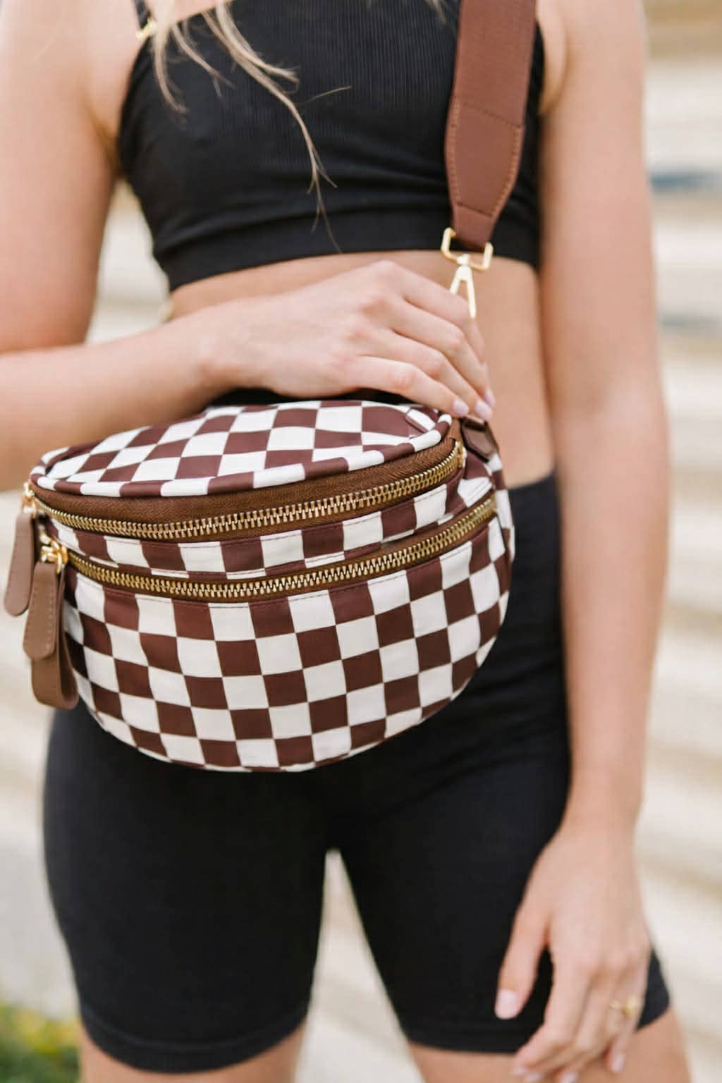 Farah Fanny Bum Bag - Espresso Checkered