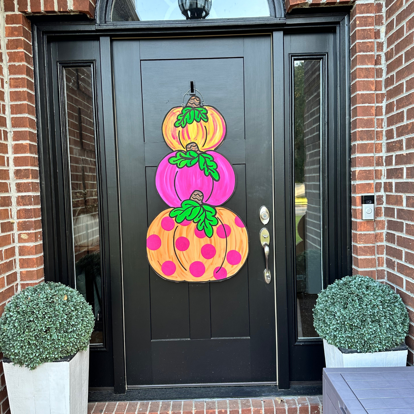 Tall Stacked Pumpkins Door Hanger