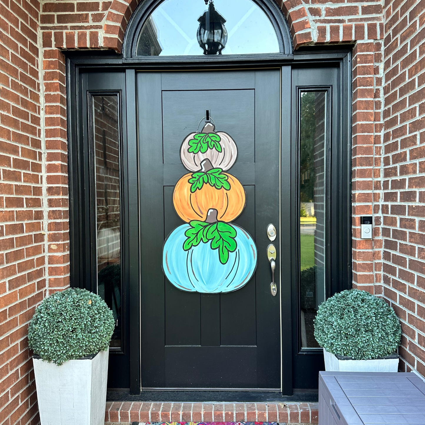 Tall Stacked Pumpkins Door Hanger