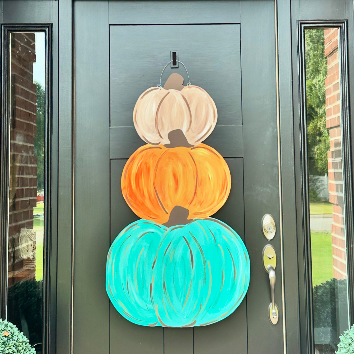 Tall Stacked Pumpkins Door Hanger