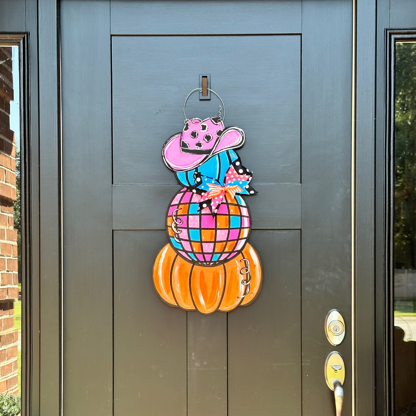 Disco Pumpkin Door Hanger