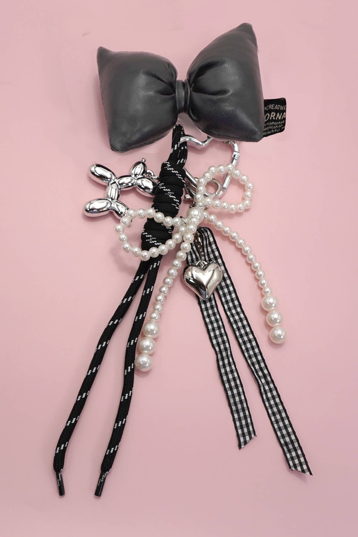 TRENDING PUFFY BOW ROPE PEARL BAG CHARM KEYCHAIN
