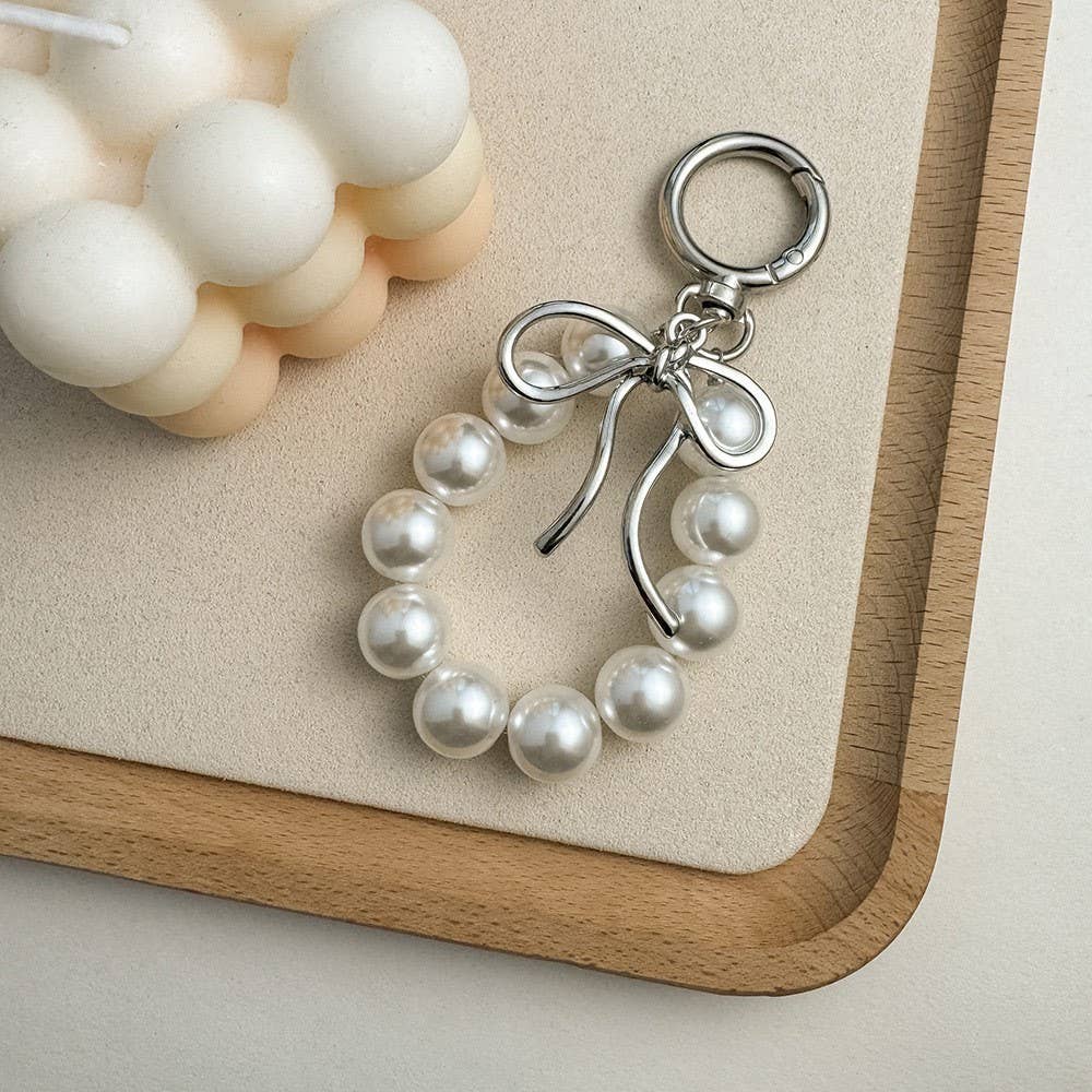 BAG CHARM-PEARL KEYCHAIN BAG CHARM