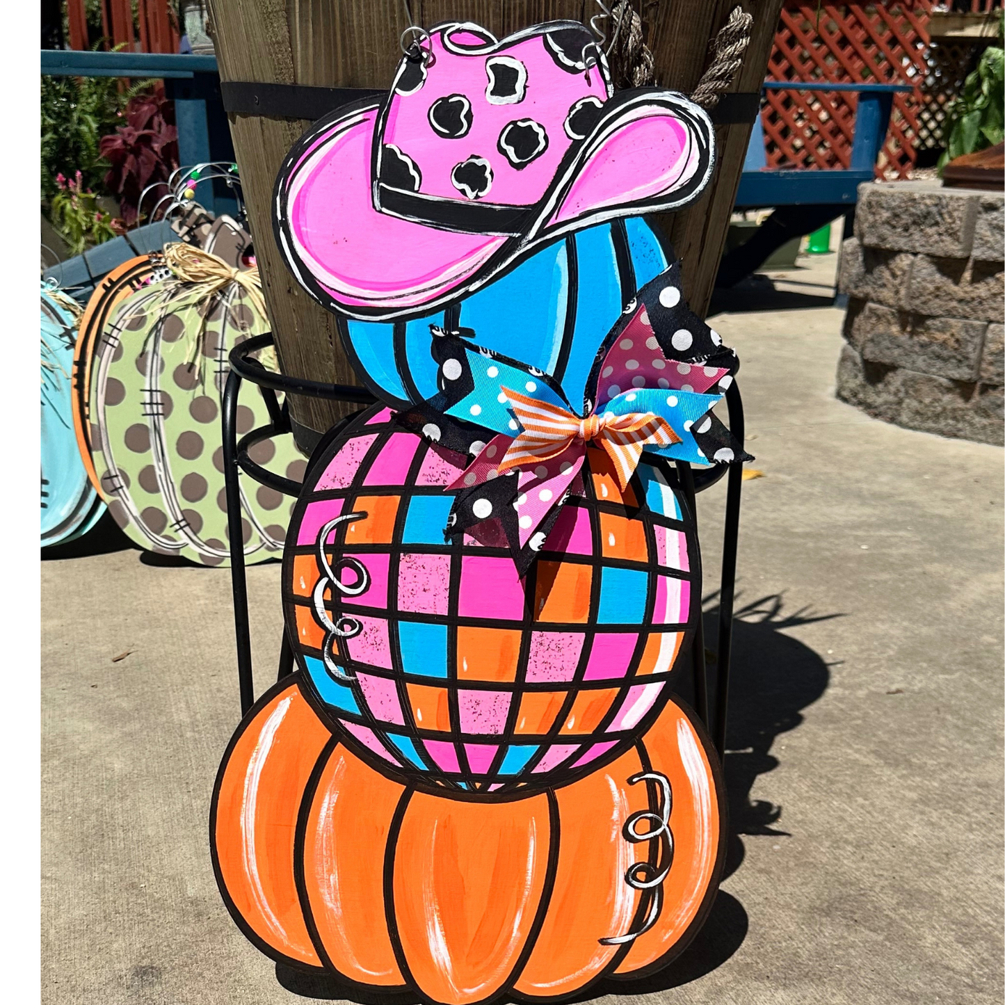 Disco Pumpkin Door Hanger