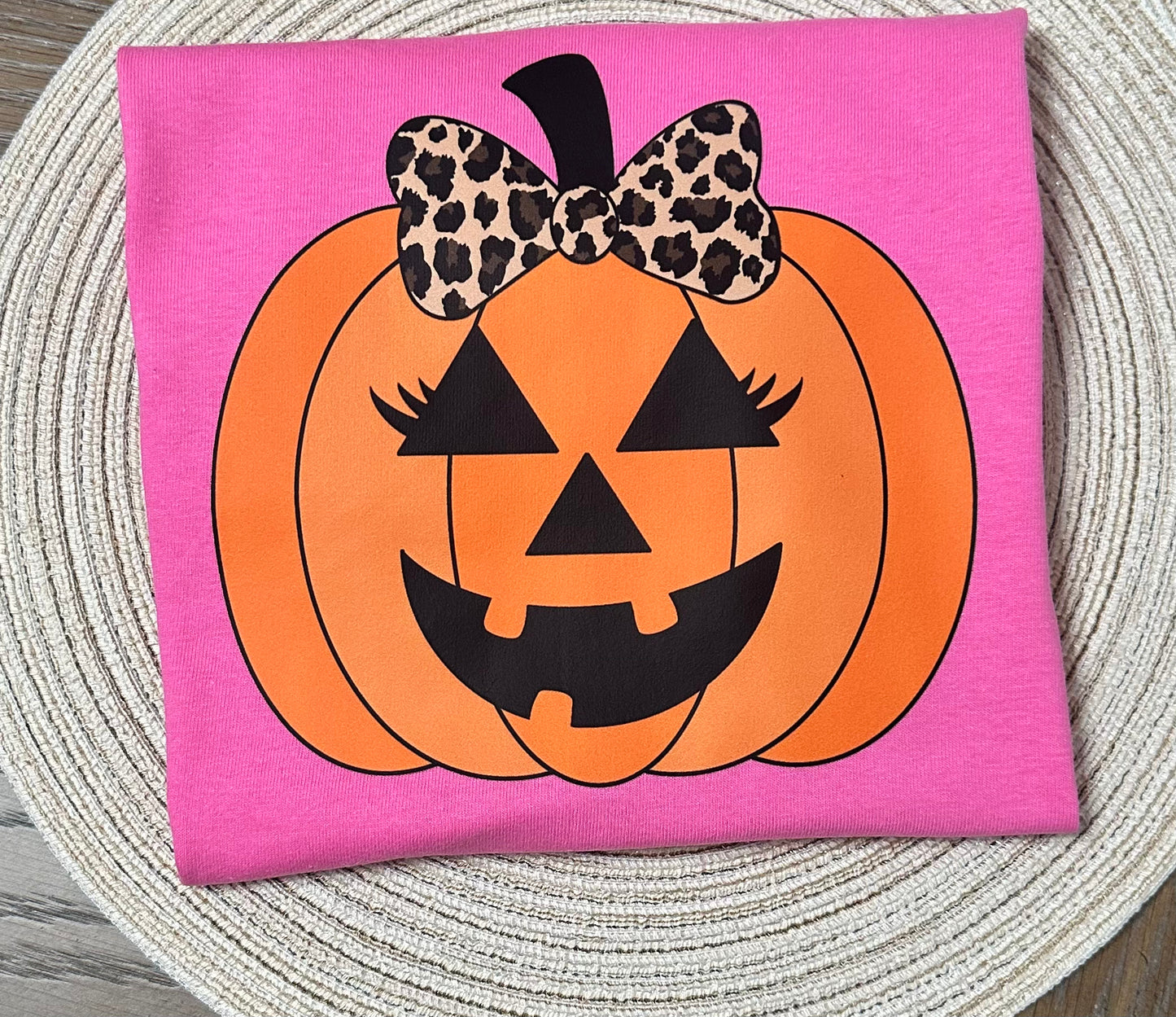 Leopard Bow Pumpkin Tee