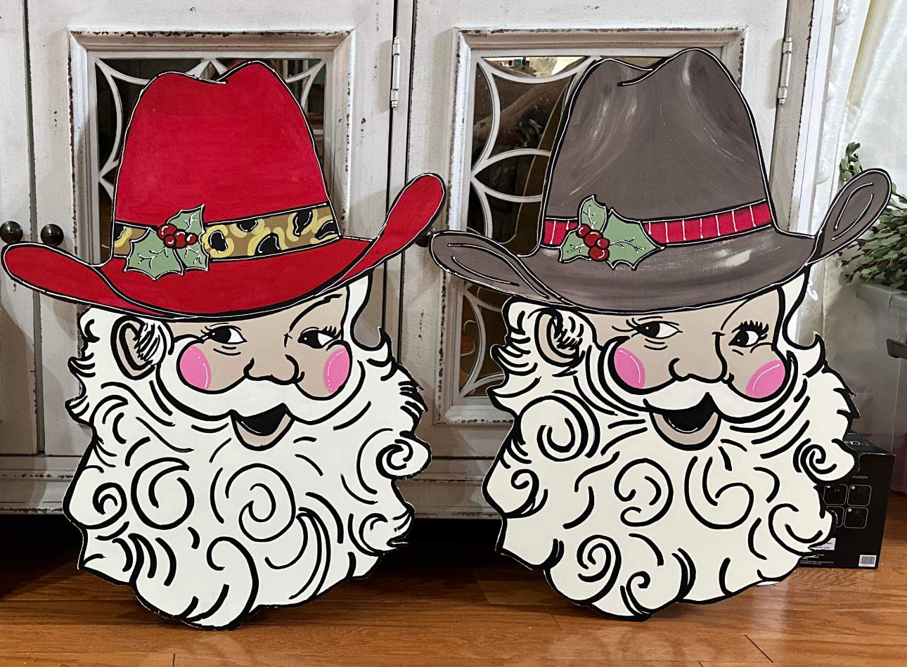 Cowboy Santa Door Hanger