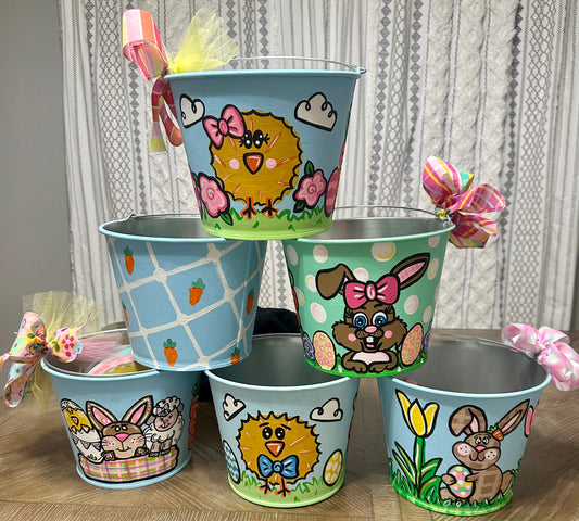 Hand Painted Easter Bucket/Basket