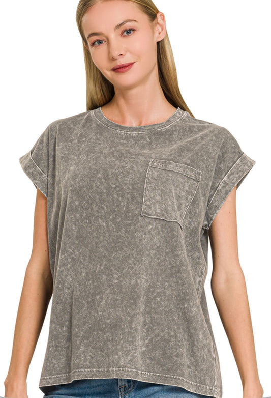 HALO SNOW WASHED CUFFED SHORT SLEEVE TEE
