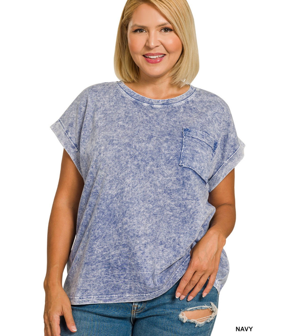 PLUS HALO SNOW WASHED CUFFED SHORT SLEEVE TEE