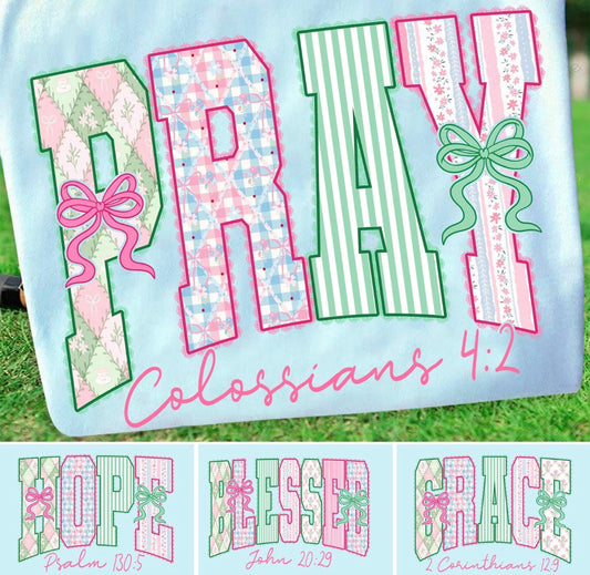 Bible Coquette Floral Glitter Tees