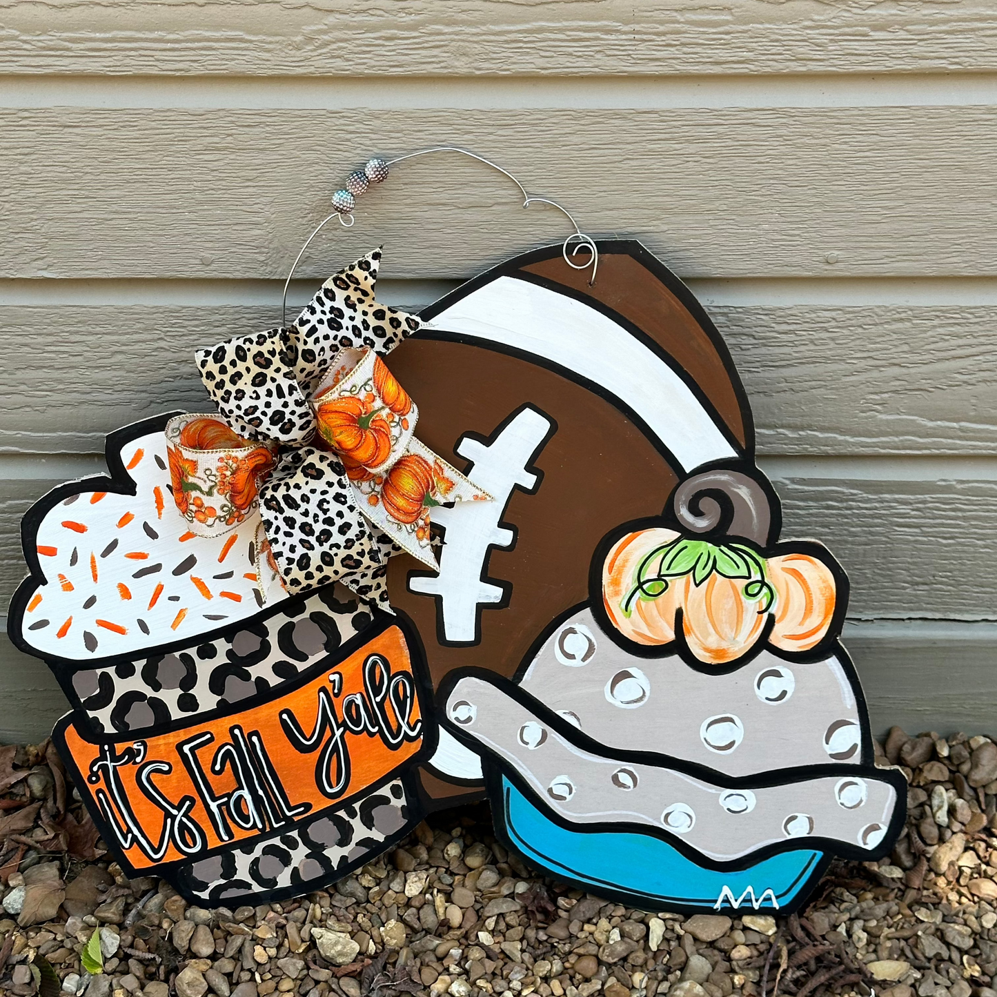 Latte/Football Door Hanger