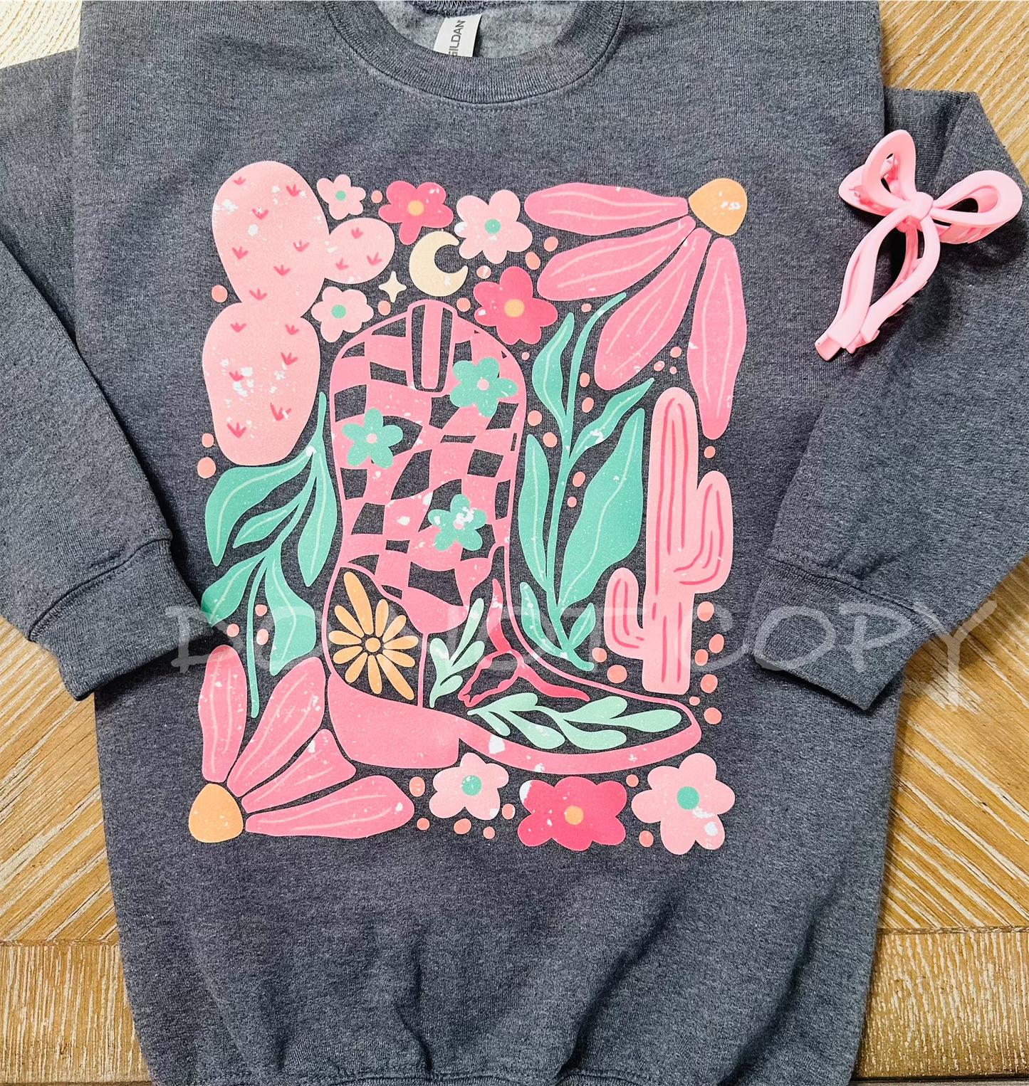 Pink Cowboy Boot Tee/Sweatshirt