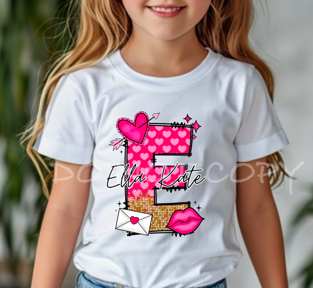 Valentine Custom Initial Shirt