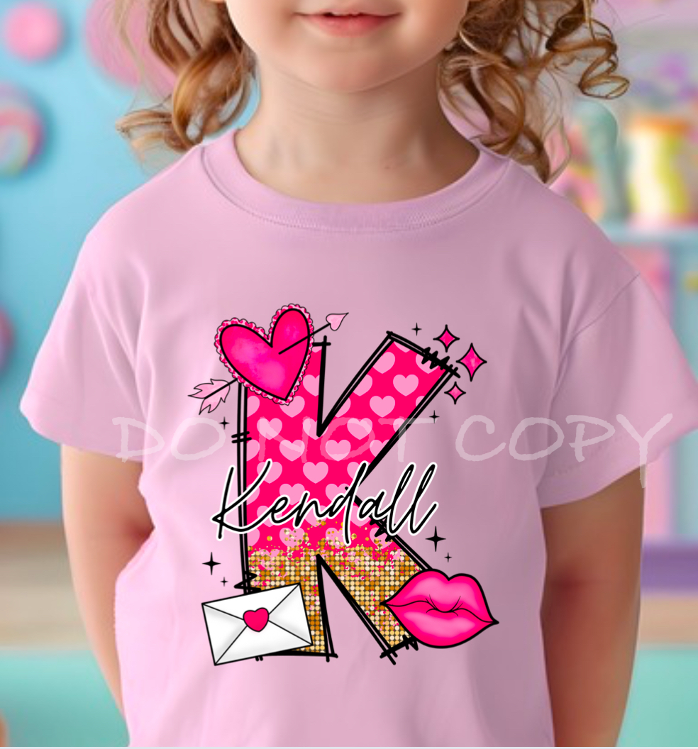 Valentine Custom Initial Shirt