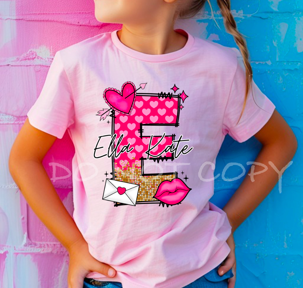 Valentine Custom Initial Shirt