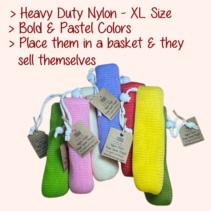 Plush Soap Saver Pouch Nylon Loofa High Quality Large Size