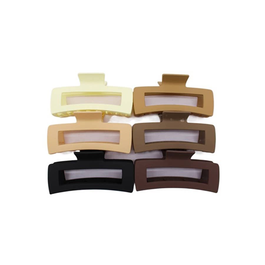 Matte Jumbo Cut Out Rectangle Hair Claw