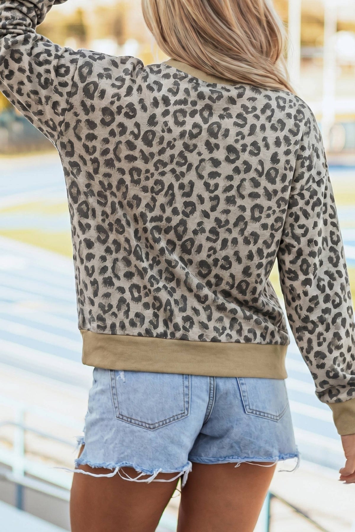 Camouflage Pullover Mock Neck Sweatshirt